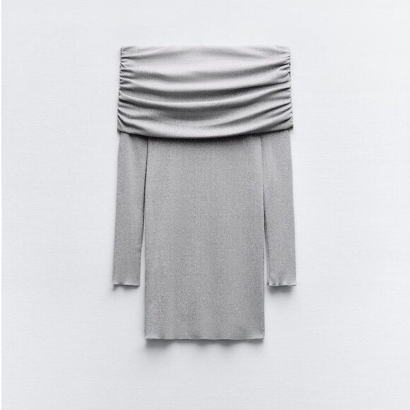 ZARA STRAPLESS METALLIC THREAD DRESS Size M NEW WITH TAG! - Picture 7 of 10